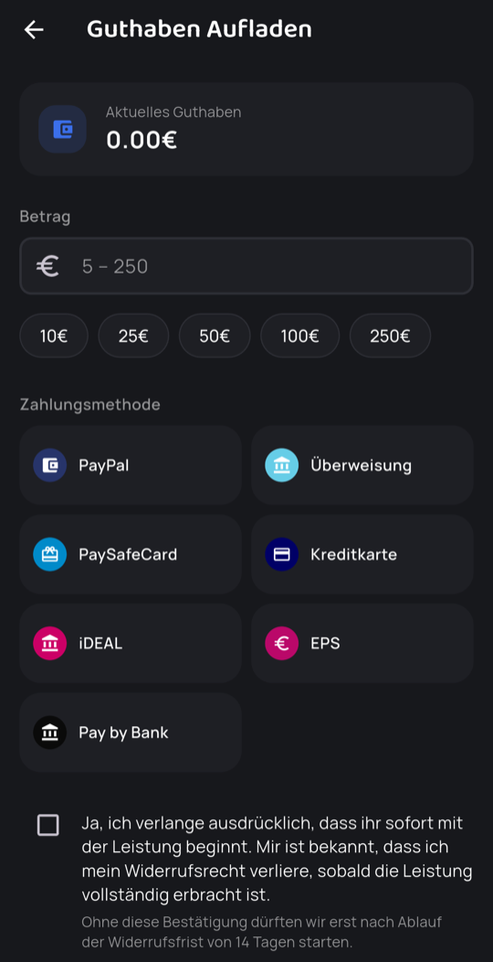 Abrechnungsdetails eines Dienstes